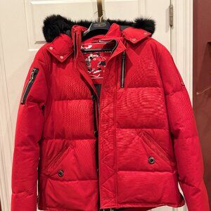MOOSE KNUCKLES RED BLACK 3Q NEOSHEAR JACKET SIZE L